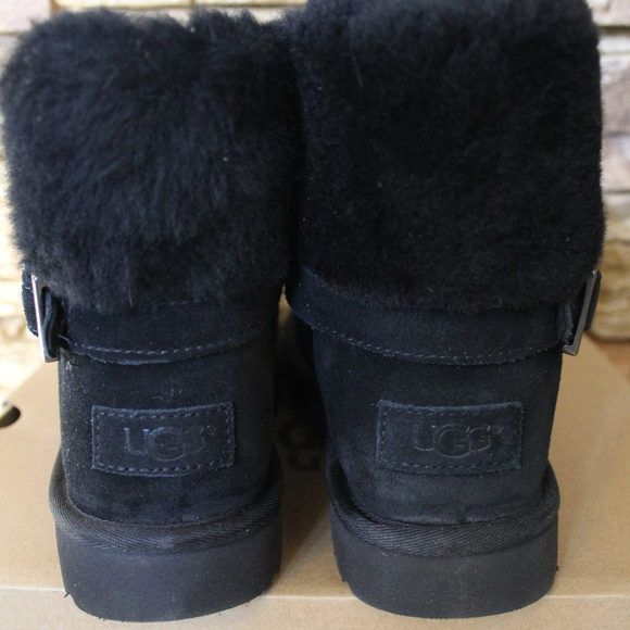 UGG KAREL MINI SUEDE BOOTS NEW! ‎ BLACK - Picture 6 of 8